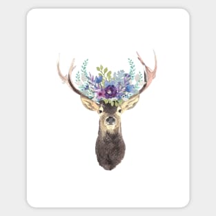 Deer with flower crown Sticker